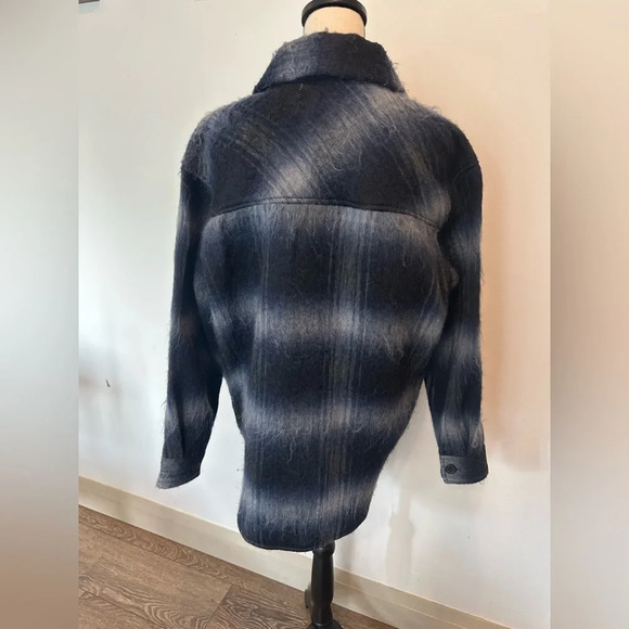 RDI Plaid Jacket Shirt Heavy Shacket Button Front Pockets Womens Small Oversized - Picture 3 of 6